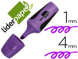 Marcador fluorescente mini Liderpapel punta biselada tinta violeta